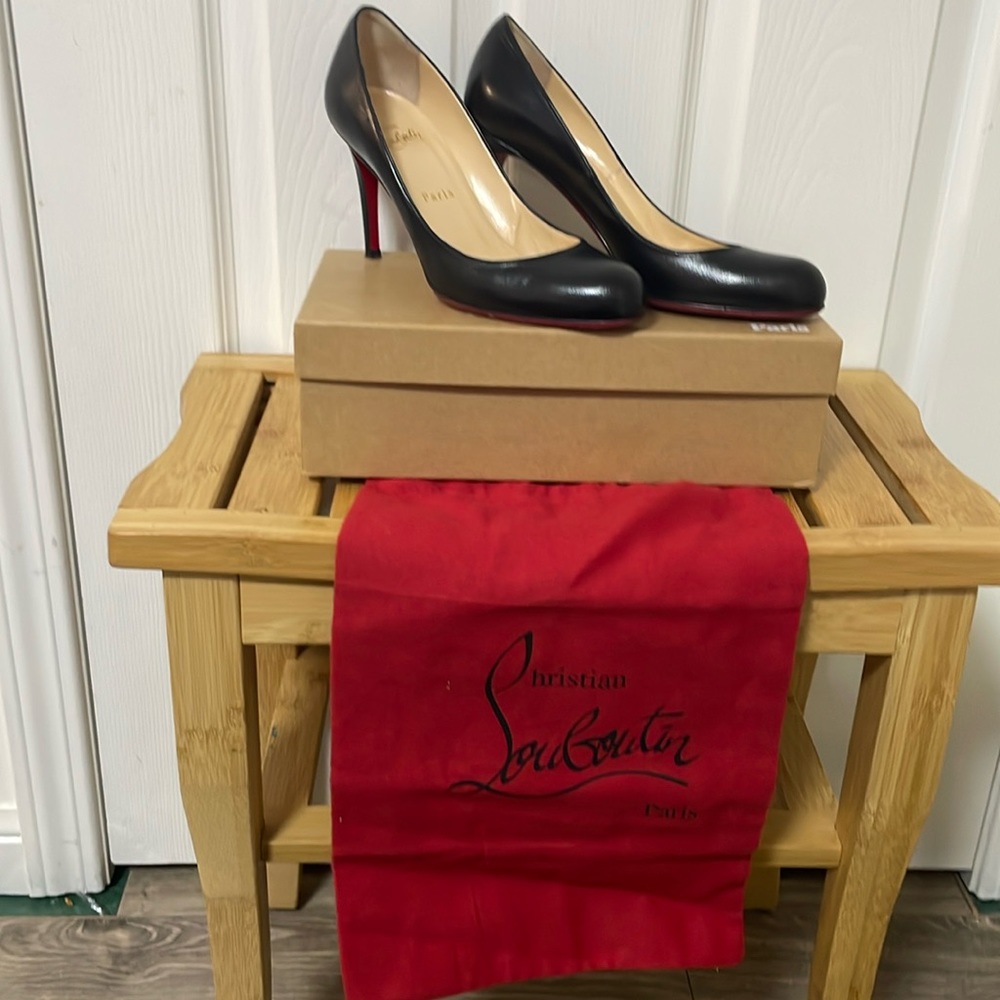 Christian Louboutin Simple Pump 85 black leather size 38